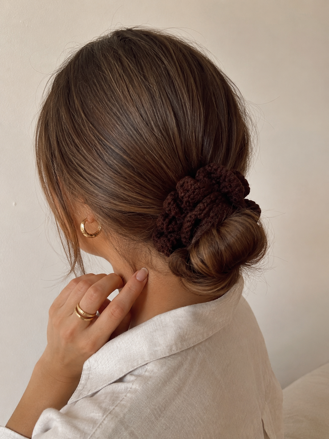 Coletero Scrunchie Marrón Chocolate