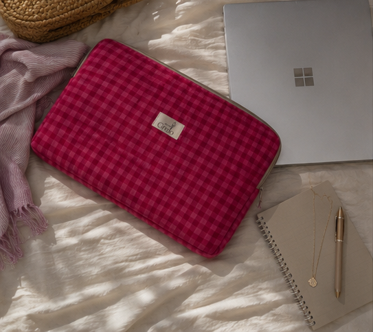 Funda para Portátil 13" Vichy Fucsia