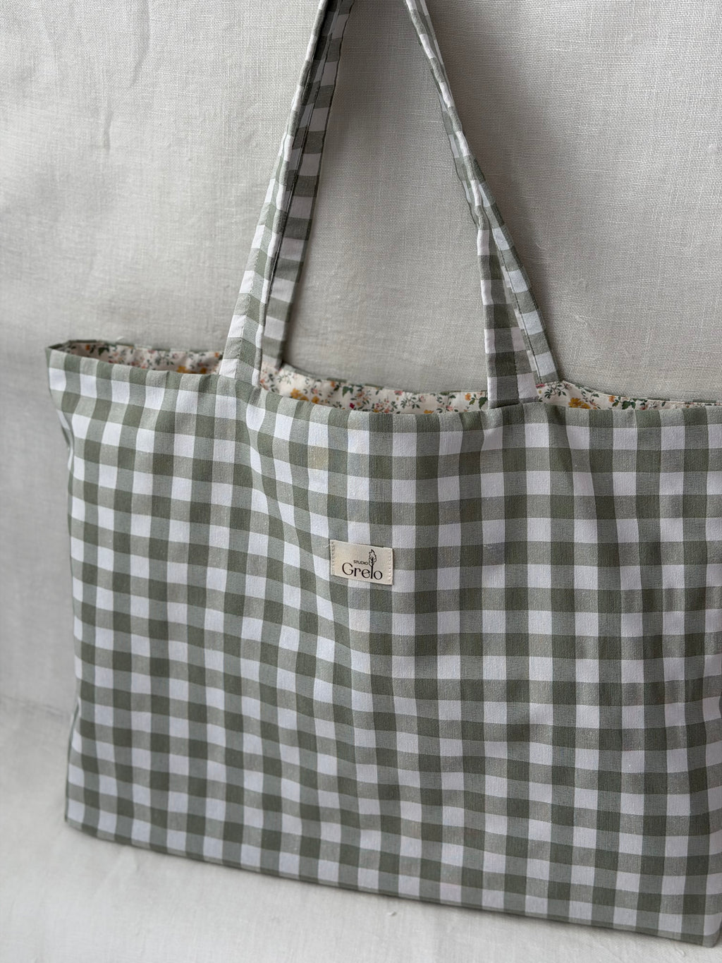 Tote Bag Vichy Verde Agua