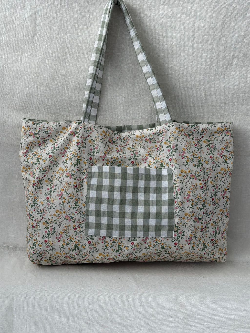 Tote Bag Vichy Verde Agua