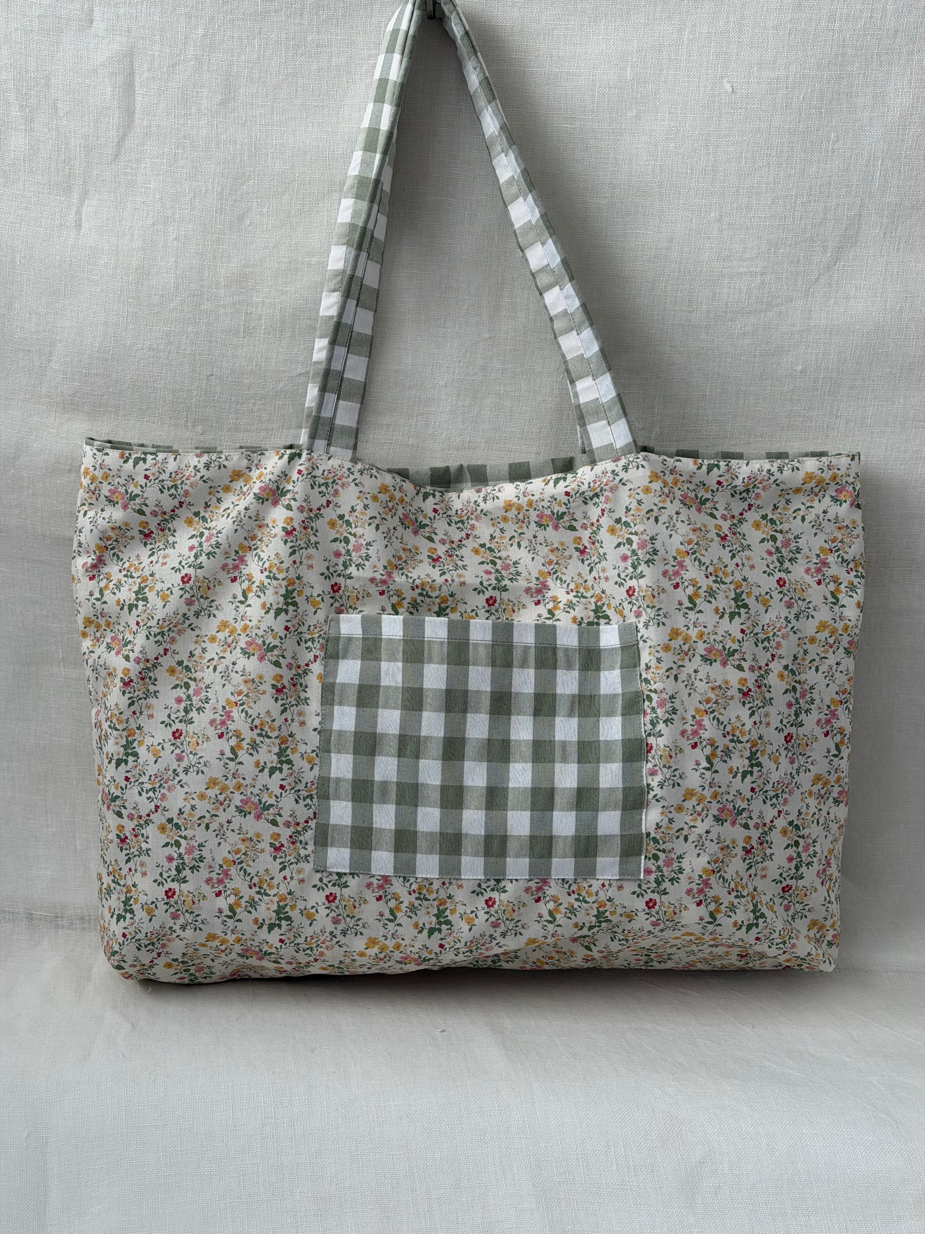 Tote Bag Vichy Verde Agua