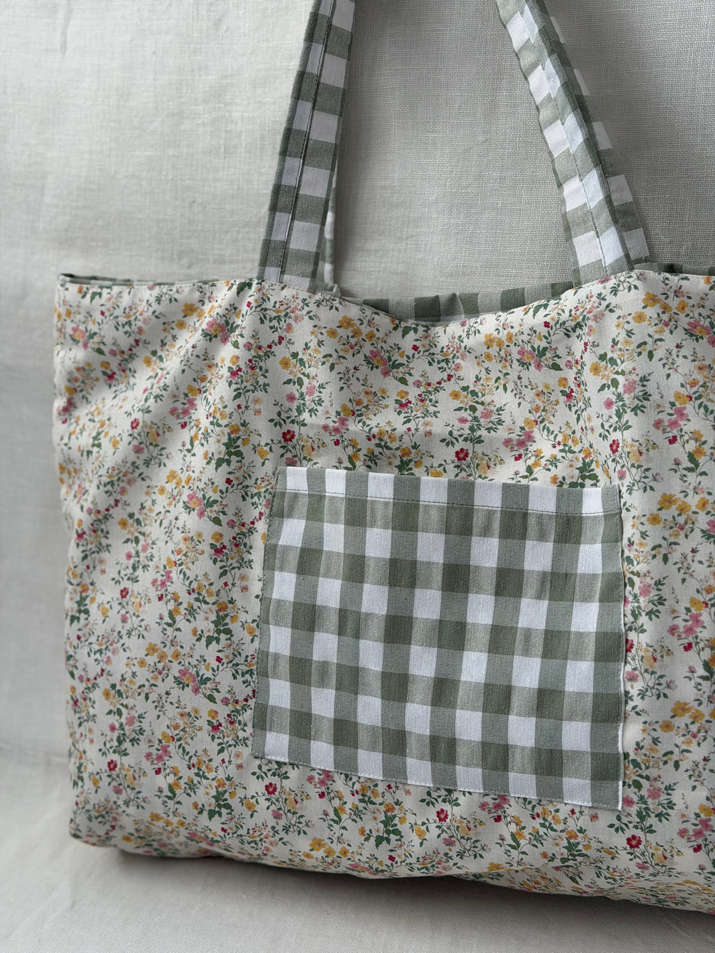 Tote Bag Vichy Verde Agua