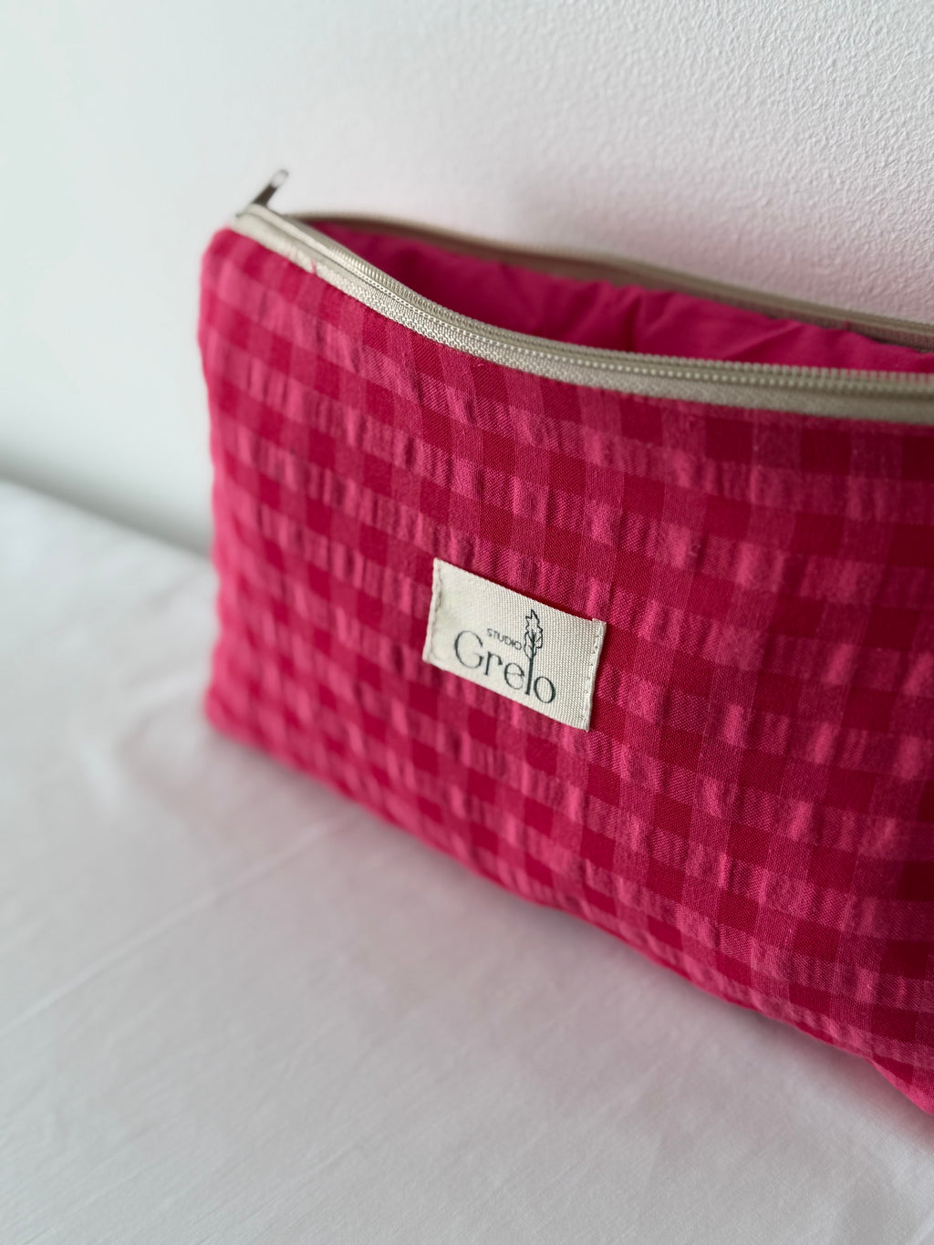 Neceser Mediano Vichy Fucsia