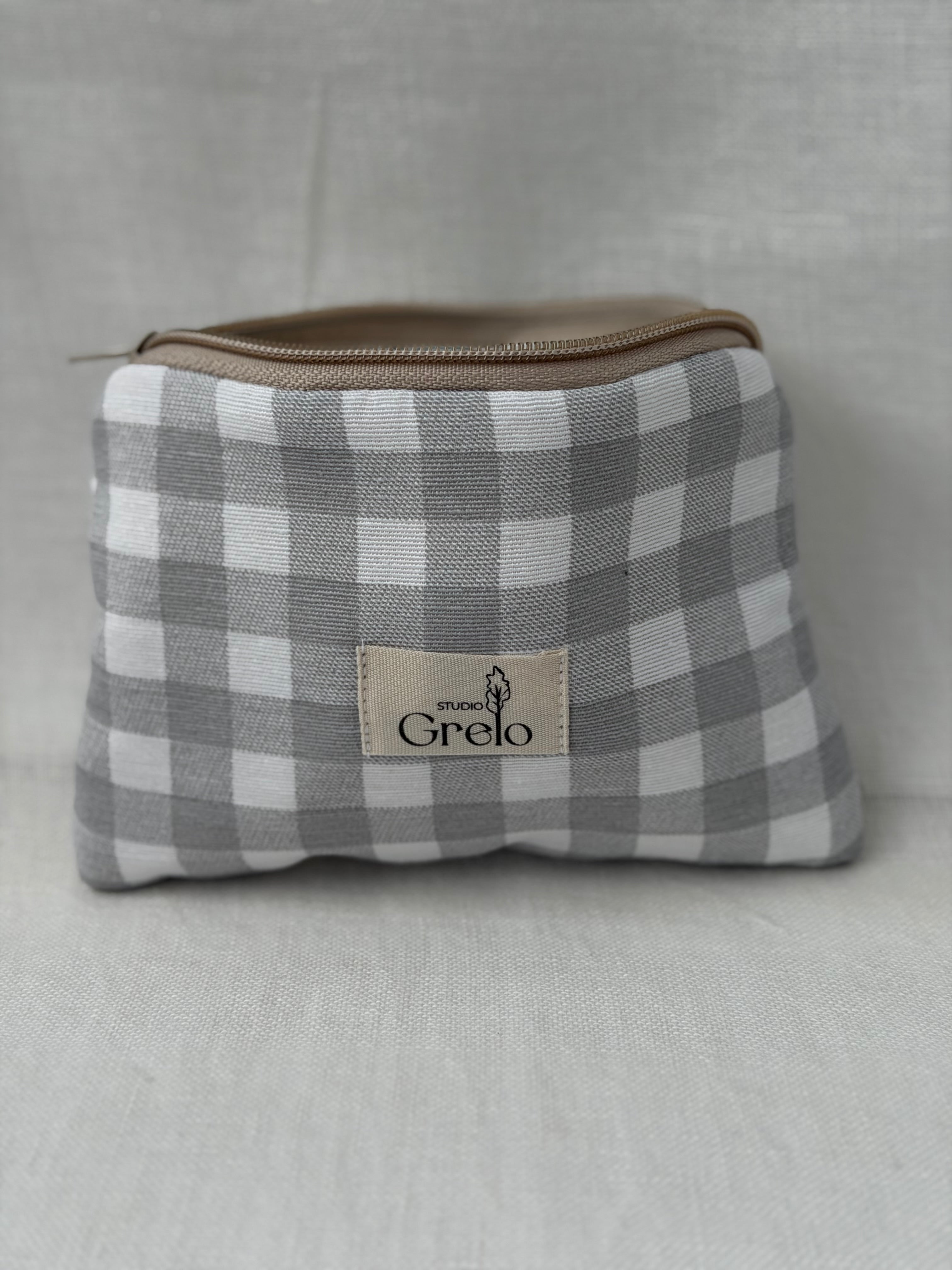 Neceser Pequeño Vichy Gris