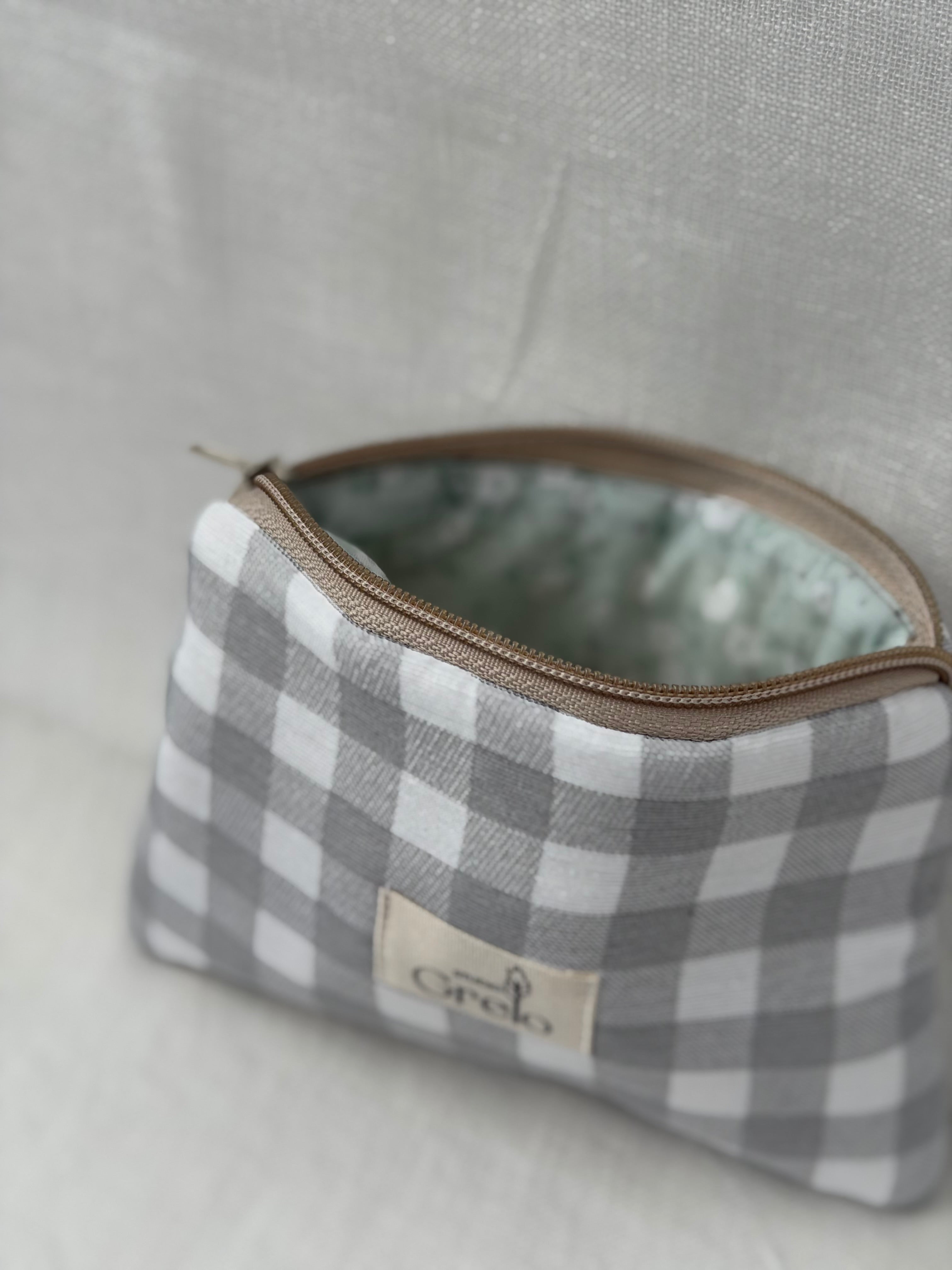 Neceser Pequeño Vichy Gris
