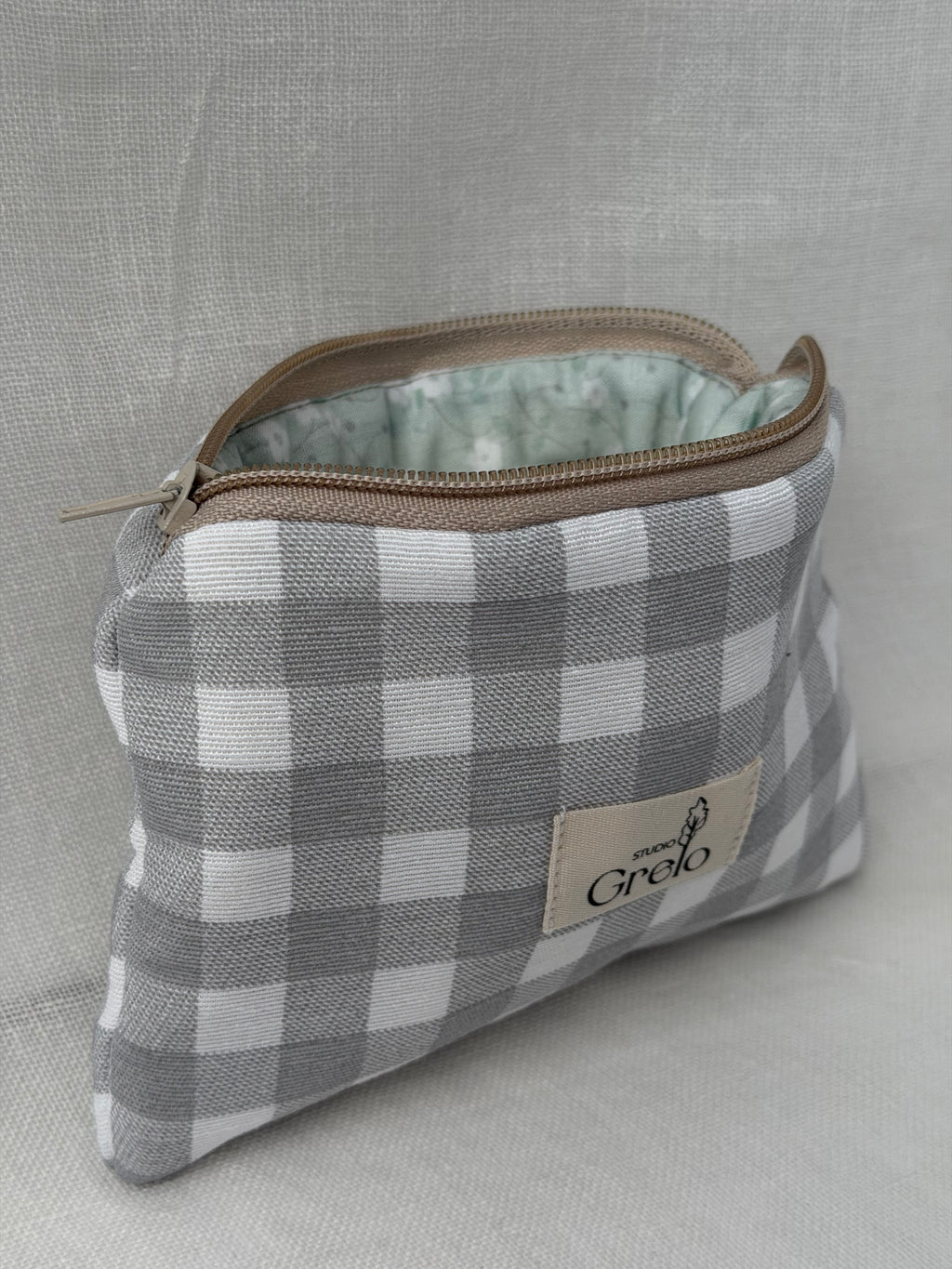 Neceser Pequeño Vichy Gris