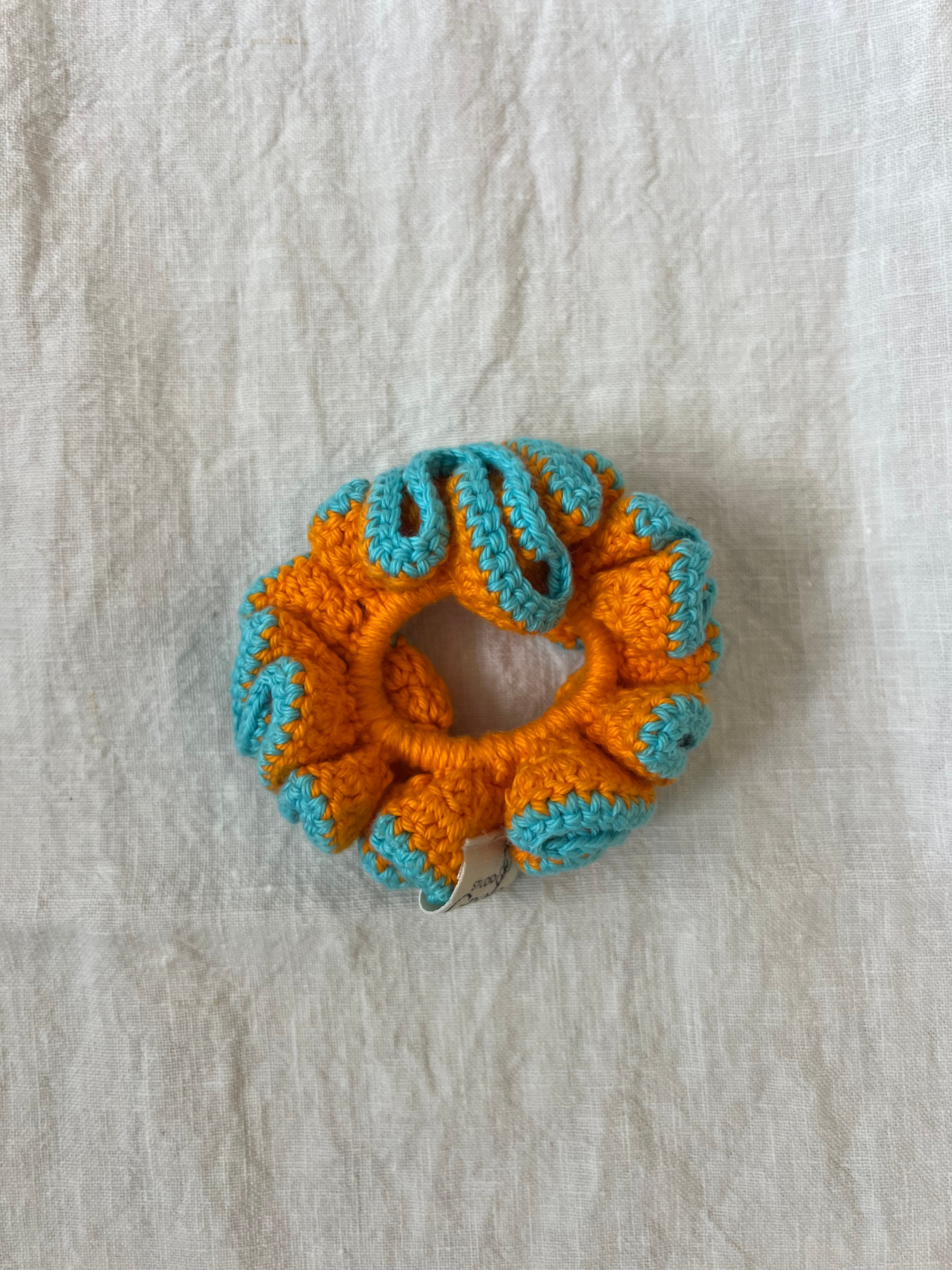 Coletero Scrunchie Naranja y Azul