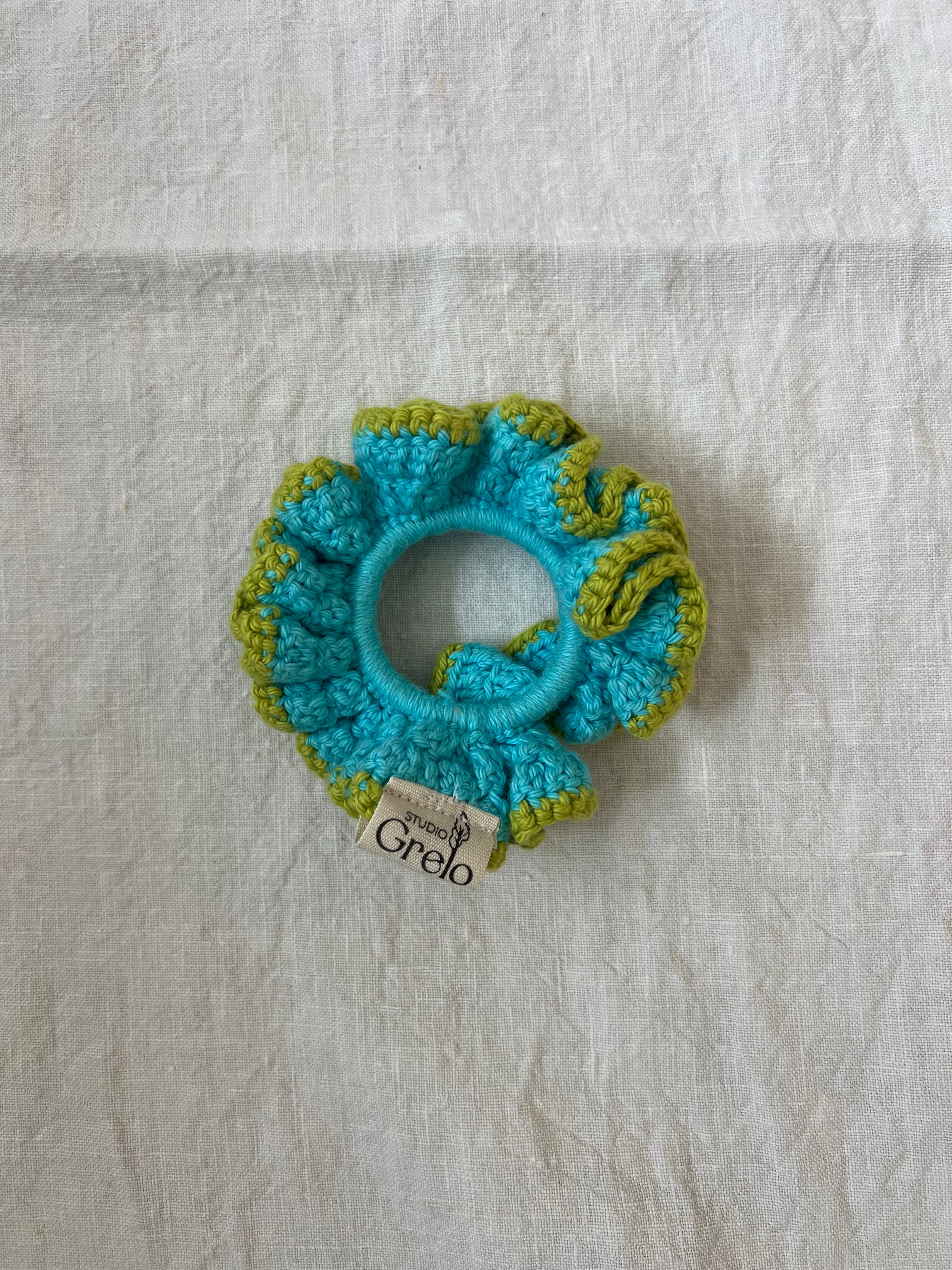 Coletero Scrunchie Azul y Verde