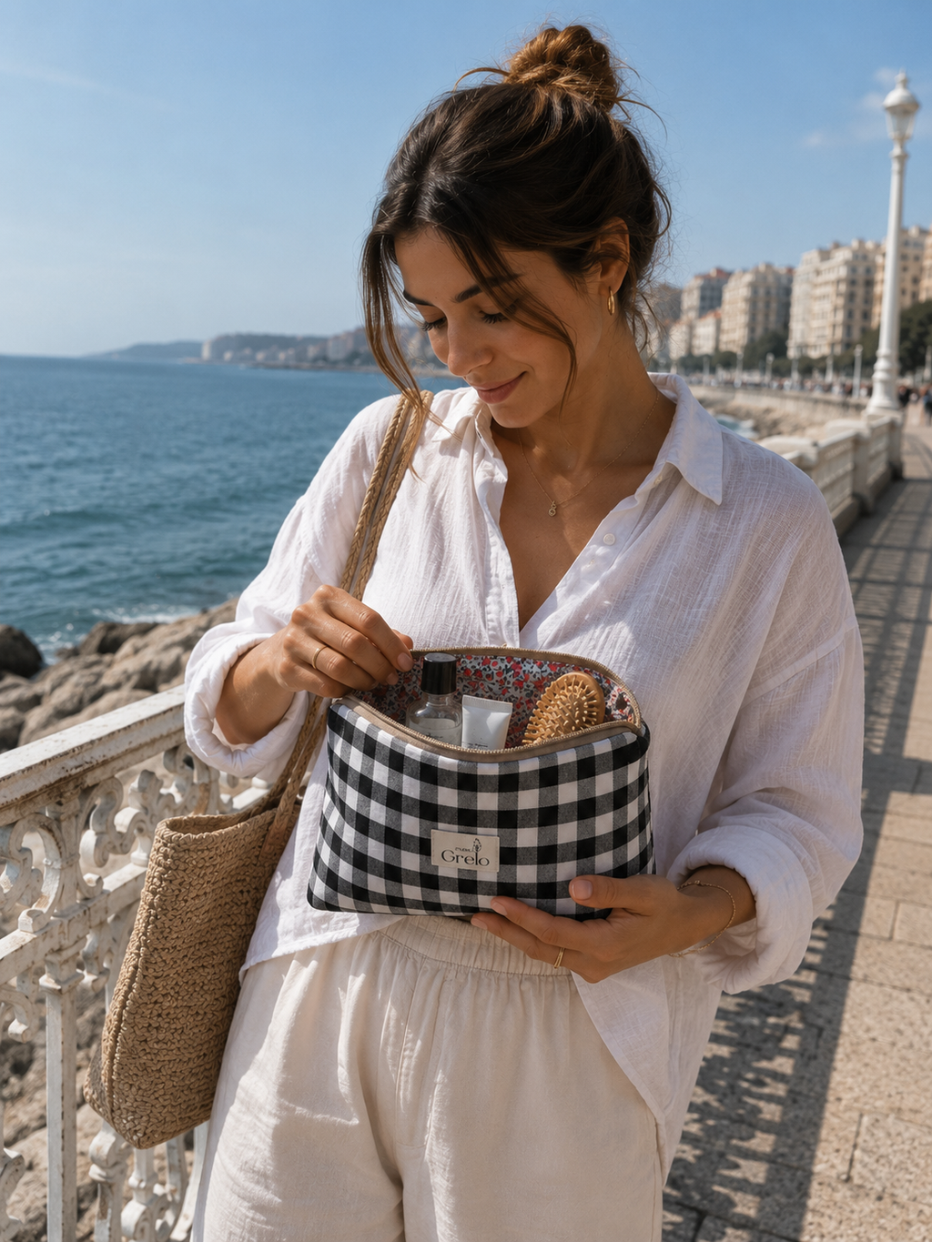 Neceser Mediano Vichy Negro