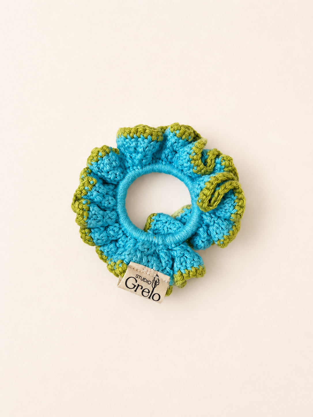 Coletero Scrunchie Azul y Verde