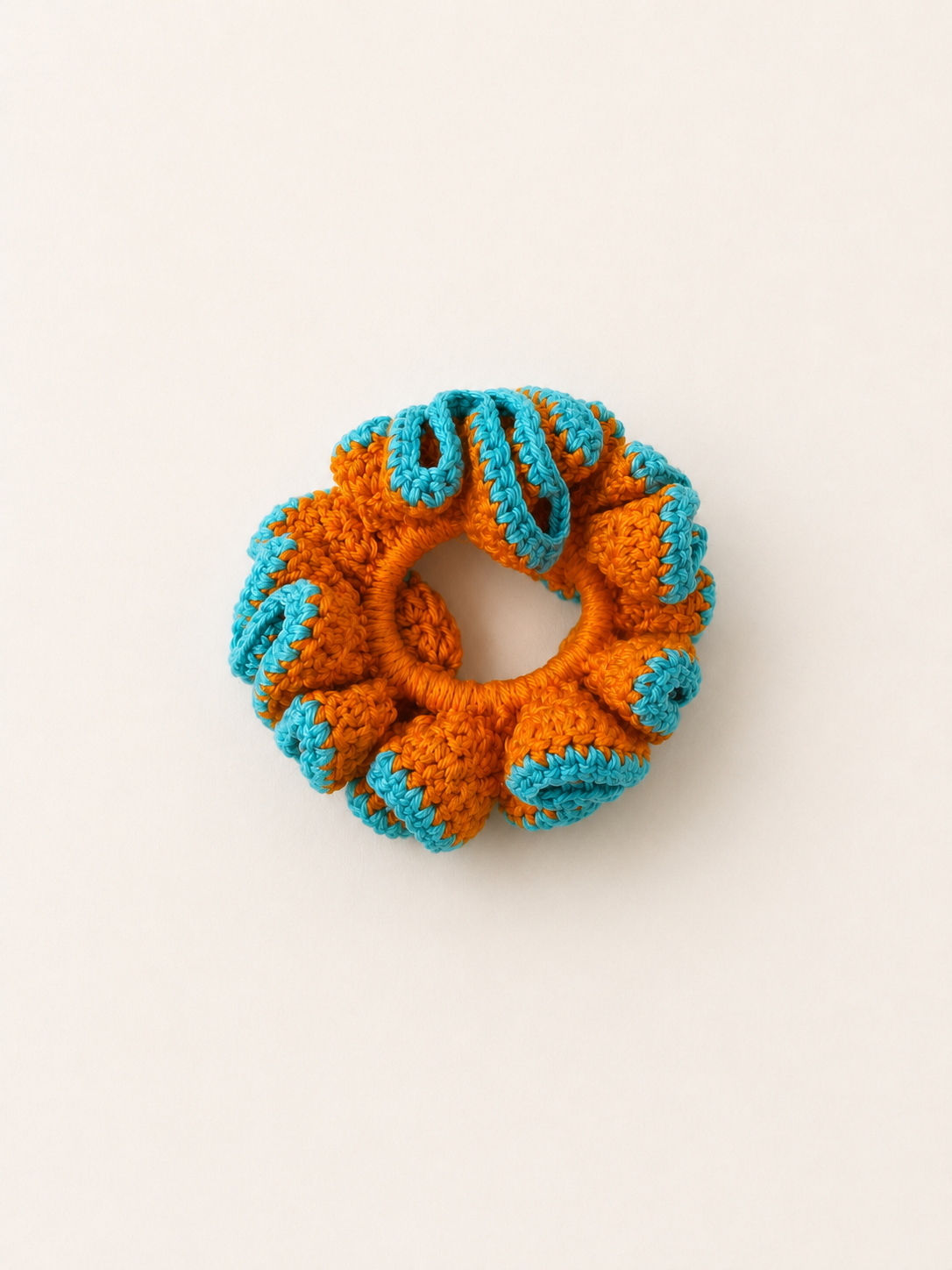 Coletero Scrunchie Naranja y Azul