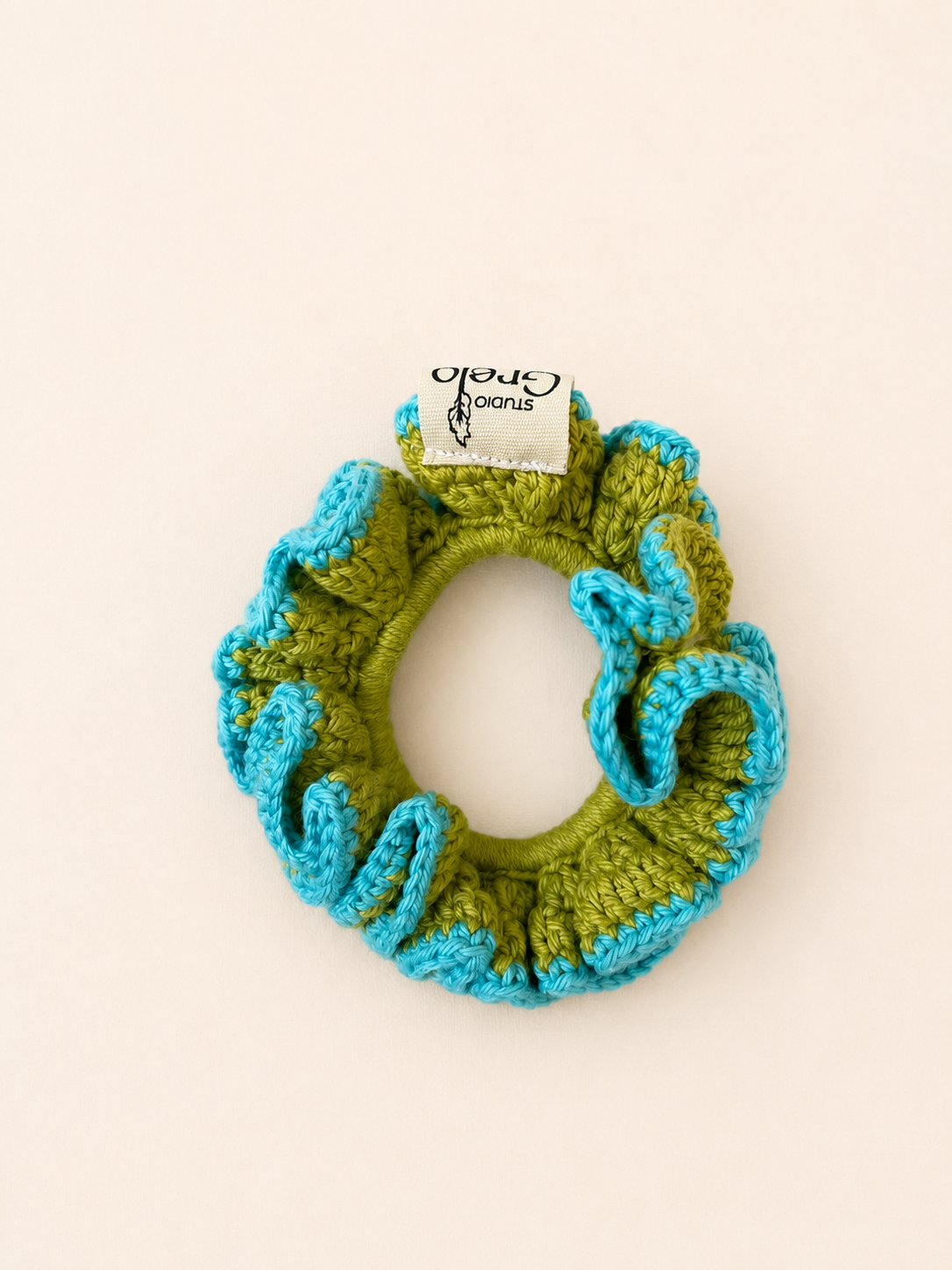Coletero Scrunchie Verde y Azul