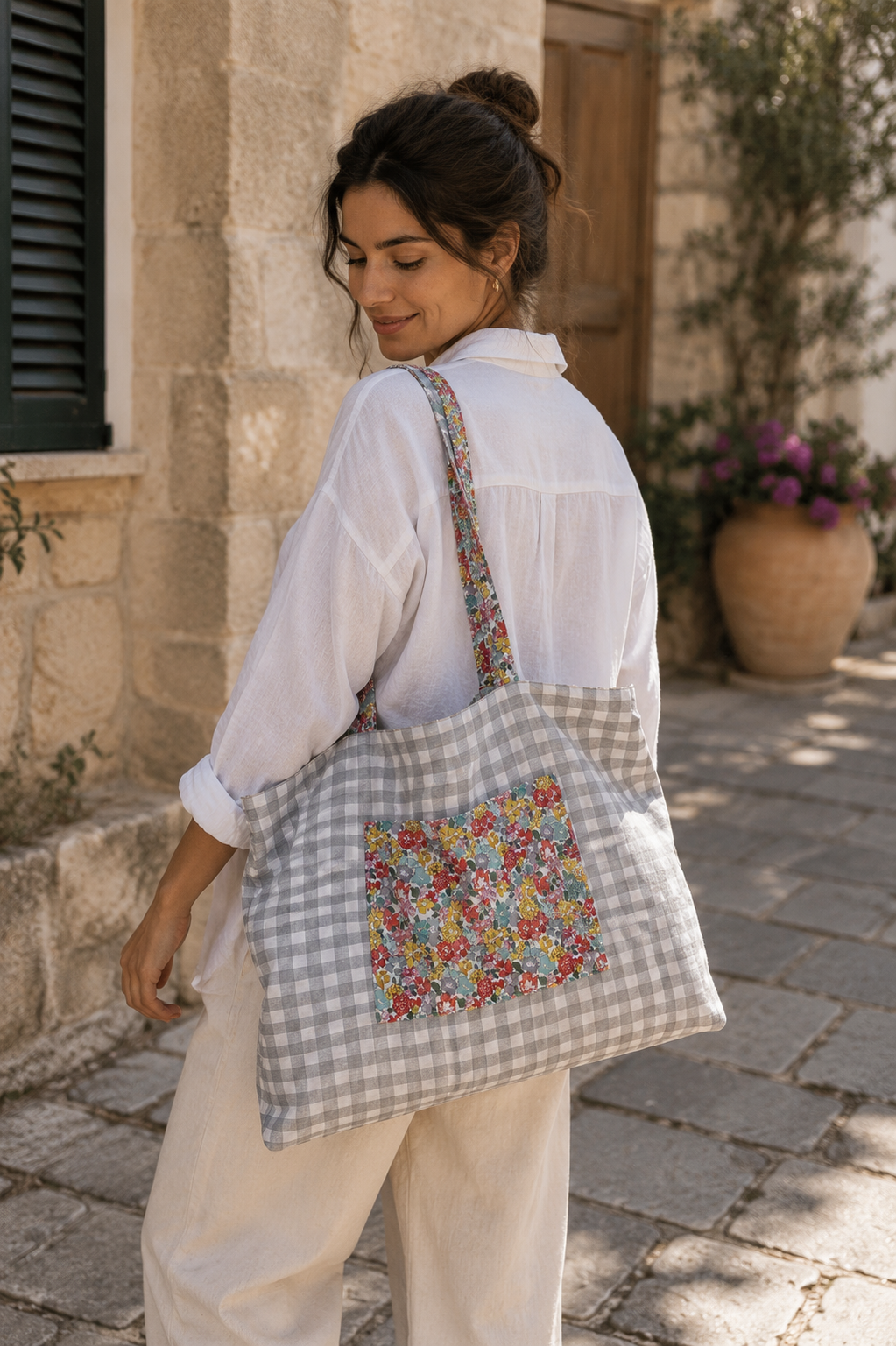 Tote Bag Flores Rosa Vintage