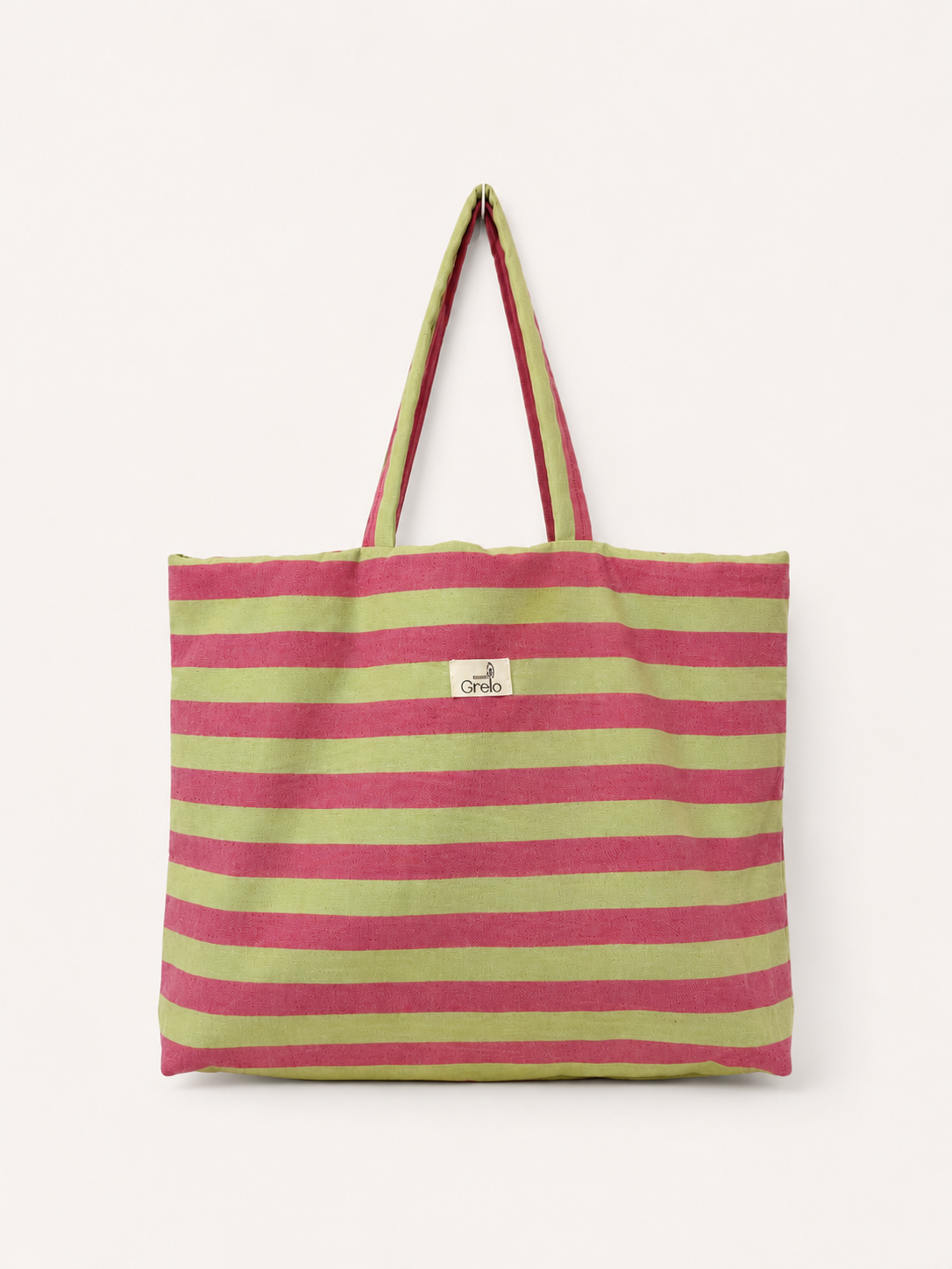 Tote Bag Rayas Fucsia Verde