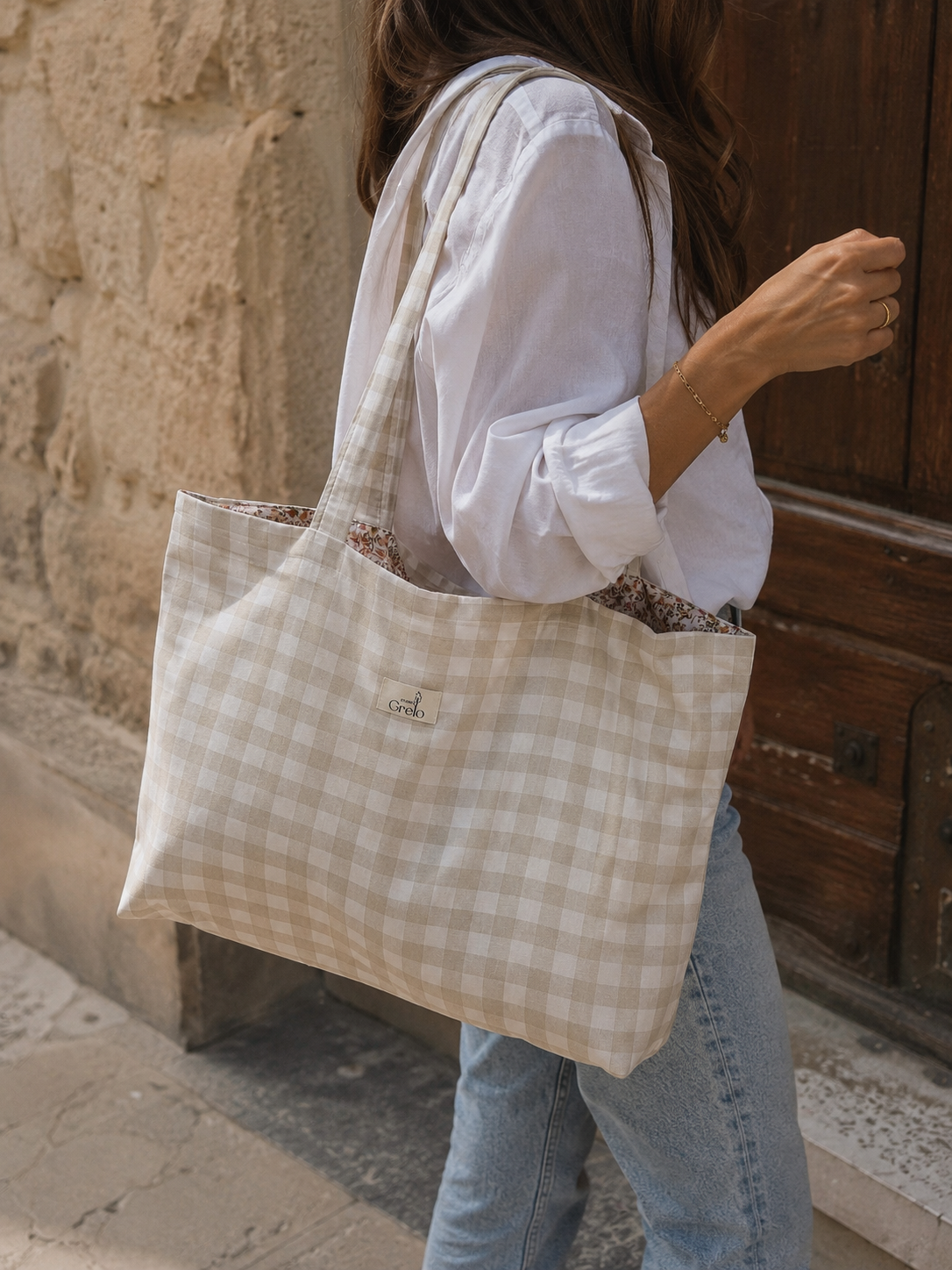 Tote Bag Vichy Beige