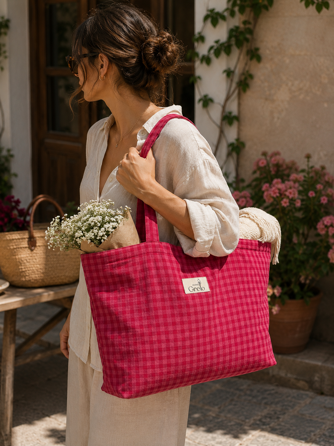 Tote Bag Vichy Fucsia