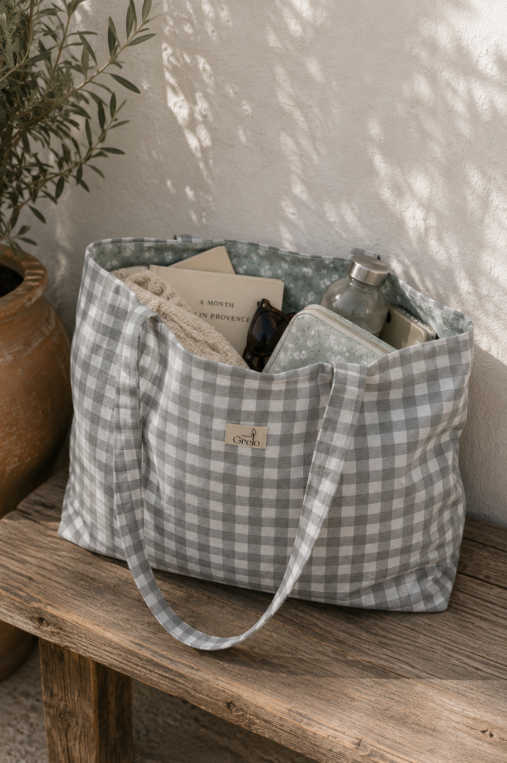 Tote Bag Vichy Gris
