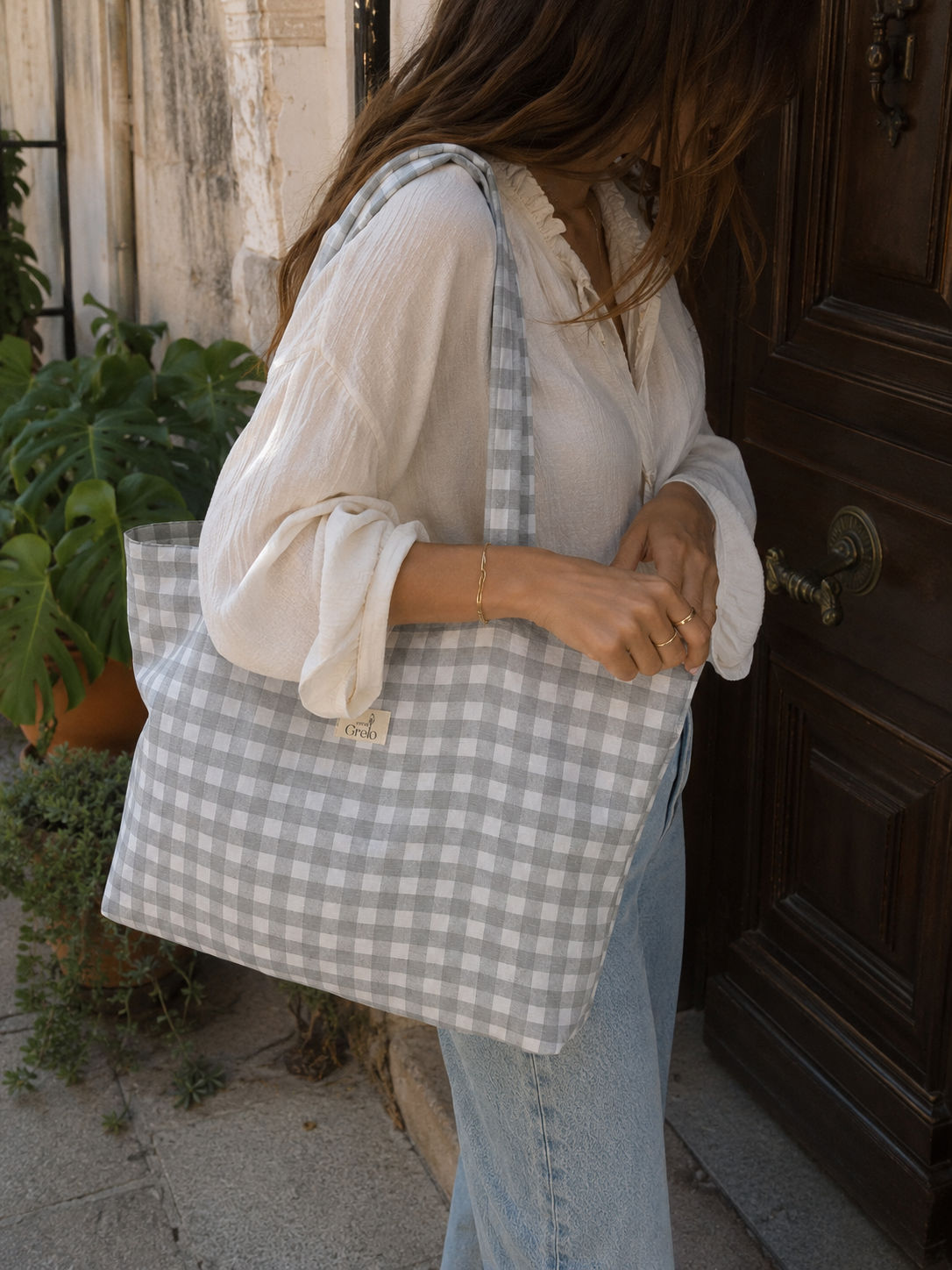 Tote Bag Vichy Gris