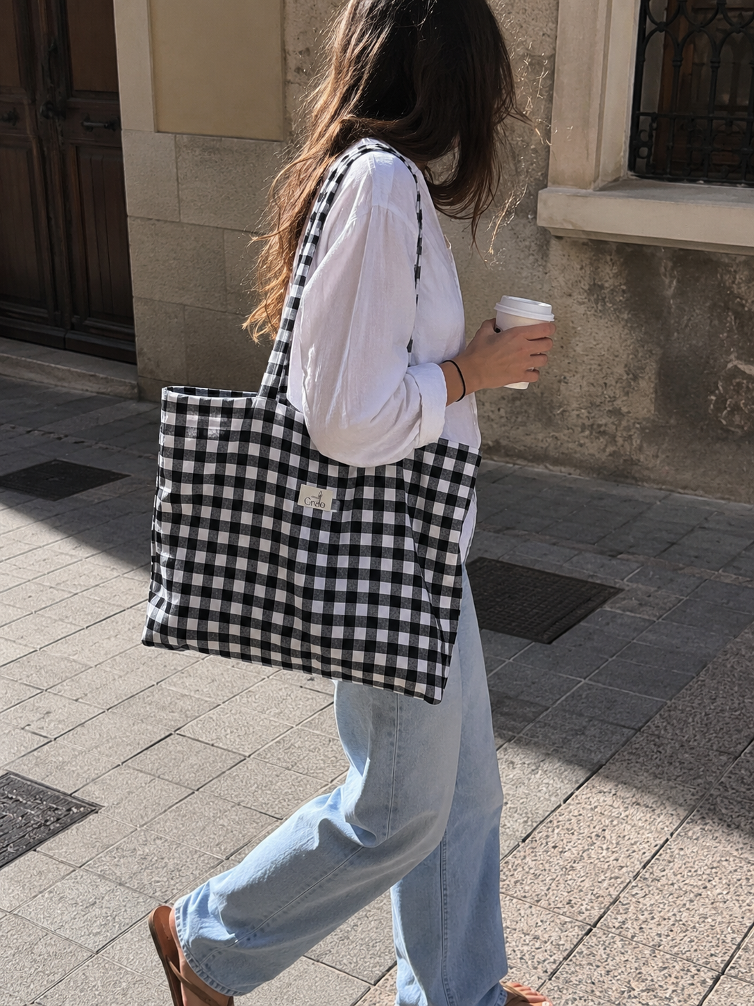 Tote Bag Vichy Negro